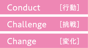 Conduct［行動］,Challenge［挑戦］,Change［変化］